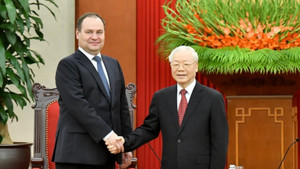 Tổng Bí thư Nguyễn Phú Trọng tiếp Thủ tướng Belarus