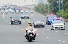 Dàn mô tô của CSGT tập luyện, sẵn sàng đón đoàn khách quốc tế