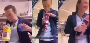 Trò đùa ác nhổ nước bọt vào đồ ăn rồi đặt lại kệ siêu thị khiến cô gái trả giá