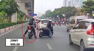 CSGT Hà Nội truy tìm nam thanh niên đi xe máy gây tai nạn với phụ nữ rồi bỏ chạy