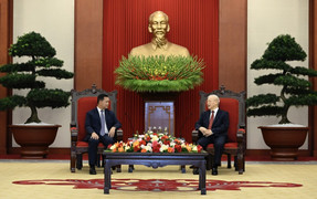 Ảnh: Thủ tướng Campuchia Hun Manet hội kiến Tổng Bí thư Nguyễn Phú Trọng