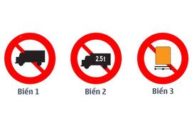Biển nào cấm xe chở hàng nguy hiểm?