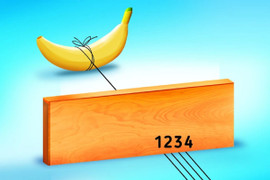 Sợi dây nào buộc vào quả chuối?