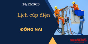 Lịch cúp điện hôm nay tại Đồng Nai ngày 28/12/2023