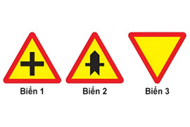 Biển nào báo hiệu giao nhau với đường không ưu tiên?