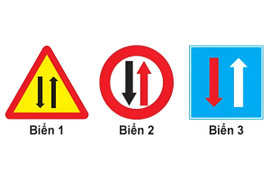 Biển nào chỉ dẫn 'được ưu tiên qua đường hẹp'?