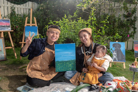 Pam Yêu Ơi vẽ tranh, làm gốm trong Travel Vlog Đà Lạt do Gadopax Forte tài trợ