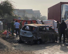 Tìm thấy thi thể nam giới cháy đen trong ô tô ở Thái Bình