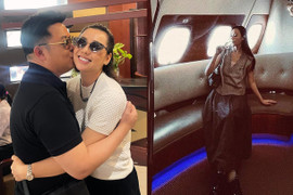 Sao Việt 11/1: Quang Lê ôm hôn bạn, Midu ngồi chuyên cơ sang chảnh