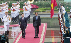 Chủ tịch nước Võ Văn Thưởng chủ trì lễ đón Tổng thống Indonesia Joko Widodo