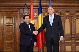 Thủ tướng Phạm Minh Chính hội kiến Tổng thống Romania Klaus Iohannis