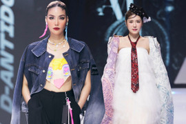 Lan Khuê đứng chung sàn diễn với Hoa hậu Hoàn vũ Hàn Quốc
