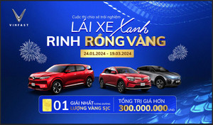 Cuộc thi 'Lái xe xanh - Rinh rồng vàng' của VinFast treo giải hơn 300 triệu đồng
