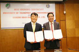 Trường Đại học Giao thông vận tải ký hợp tác với công ty đường bộ Hàn Quốc