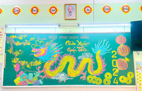 Tranh rồng trên bảng của cô giáo tiểu học nhận 'mưa lời khen'
