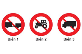 Biển báo nào cấm máy kéo?