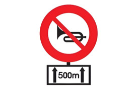 Biển phụ đặt dưới biển cấm bóp còi có ý nghĩa gì?