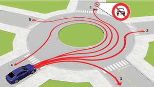 Theo mũi tên, ô tô không được di chuyển theo hướng nào?