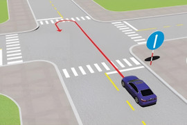 Ô tô đi theo chiều mũi tên có vi phạm quy tắc giao thông?