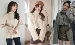 Cách mặc áo len dệt kim đang hot