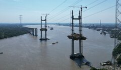 Cận cảnh dự án cầu vượt sông lớn nhất cao tốc Bến Lức - Long Thành