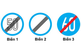 Biển nào báo hiệu hết tốc độ tối đa cho phép?