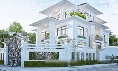 Mẫu nhà lô góc 2 mặt tiền được thiết kế đẹp, nhiều người yêu thích