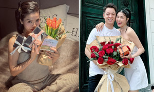 Thu Trang được chồng tặng bó hoa toàn đùi gà rán nhân ngày 8/3