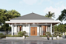 Tổng hợp các mẫu nhà mái Nhật 1 tầng 4 phòng ngủ