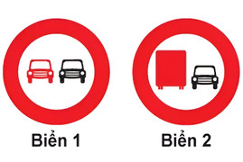 Gặp biển báo nào ô tô con được phép vượt?