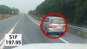 Truy tìm ô tô tạt đầu container, vượt ẩu trên cao tốc Cam Lộ - La Sơn