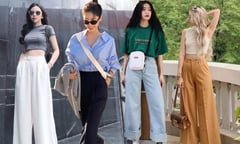Mách nàng cách phối đồ với quần ống rộng