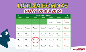 Lịch âm 20/3 - Âm lịch hôm nay 20/3 chính xác nhất - lịch vạn niên 20/3/2024