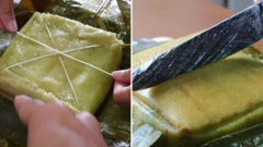 Nên cắt bánh chưng bằng lạt hay bằng dao?