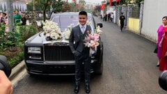 Cầu thủ Quang Hải dùng siêu xe hàng chục tỷ đồng rước dâu 