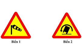 Biển nào lưu ý lái xe cần điều chỉnh tốc độ đề phòng gió thổi mạnh gây lật xe?