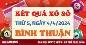 XSBTH 4/4 - Kết quả xổ số Bình Thuận hôm nay 4/4/2024 - KQXSBTH 4/4
