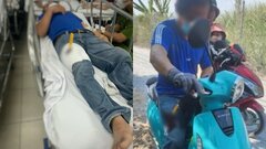 Chồng lấy tiền của vợ đi trả nợ rồi tự đâm dao vào chân, dàn cảnh bị cướp