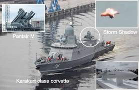 Lần đầu tiên hệ thống Pantsir-M trên tàu chiến Nga bắn hạ tên lửa Storm Shadow