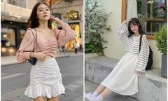 Mách bạn những cách mix đồ với các kiểu chân váy màu trắng tinh tế