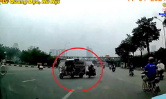 Xe ba gác ngang nhiên đi ngược chiều, gây tai nạn rồi bỏ chạy 