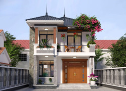 Mẫu nhà mái Thái 2 tầng được nhiều người yêu thích 