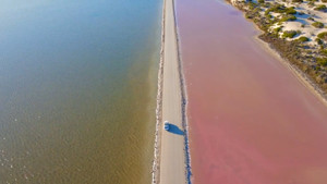 Hồ nước có màu hồng rực rỡ ở Australia