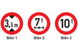 Xe ưu tiên vượt quá tải trọng hoặc chiều cao có được đi khi gặp các biển này?