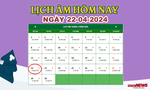 Lịch âm 22/4 - Âm lịch hôm nay 22/4 chính xác nhất - lịch vạn niên 22/4/2024