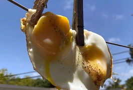 Thời tiết ngoài trời lúc này khiến trứng cũng có thể chín