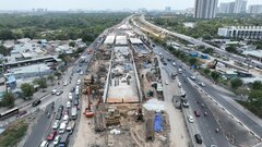 Cận cảnh nút giao lớn nhất TP.HCM trị giá gần 3.408 tỷ đồng sau 1 năm khởi công