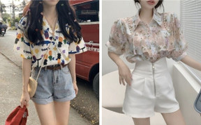 Cách phối áo sơ mi và quần short cá tính cho nàng diện ngày hè