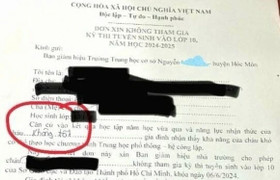 Xôn xao với lá đơn 'mẫu' ép học sinh không dự thi lớp 10 ở TP.HCM
