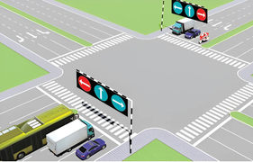Theo tín hiệu đèn, xe nào được quyền đi?